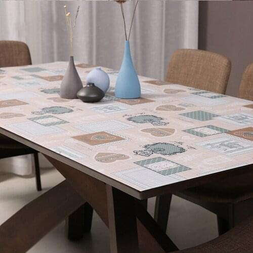 Pvc rectangular table cloth dustproof waterproof table placemats soft glass heat resistant dining table cover home textile decor
