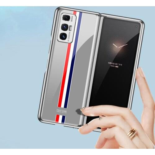 Luxury Plating Tempered Glass Ultra thin Hard Case For Xiaomi Mi Mix Fold Marble Retro Full Protection Folding Shockproof Cover