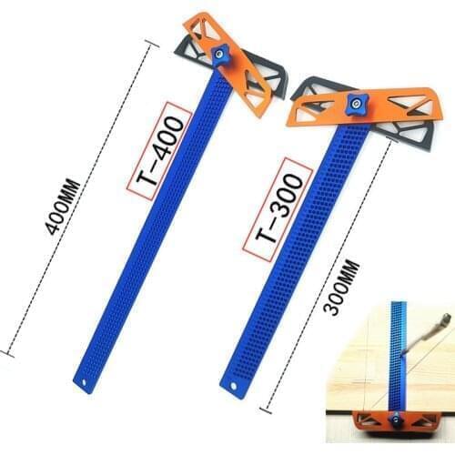 T300/T400 Carpenter tools T Type Square Ruler Woodworking Aluminum Alloy Scriber Measuring Carpentry Marking Tool Gauge Gauging