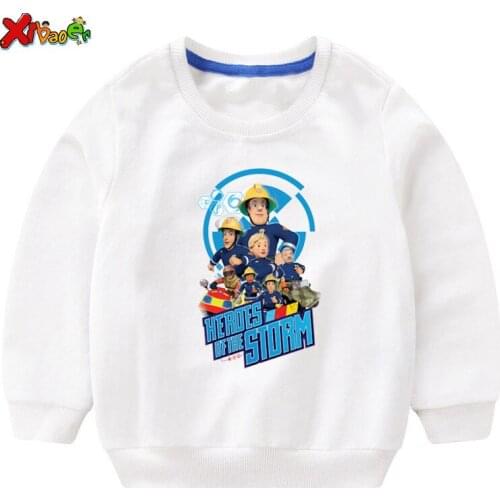Boys Sweatshirt Kids Hoodie White Children Cute Sweatshirt 2019 Autumn Boy Cotton Pullover Toddler Girl Winter Clothes Storm