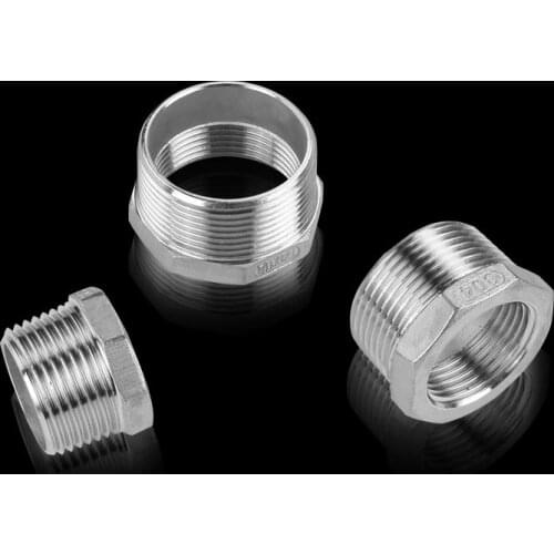 304 Reducer Bushing Male x Female 1/8" 1/4" 1/2" 3/4" 1" 1-1/4" 1-1/2" BSP Threaded Stainless Steel SS304 Plumbing Pipe Fittings