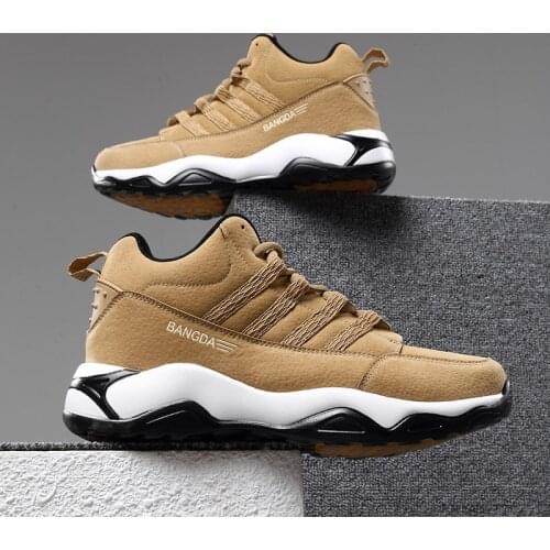 High Top Men Walking Sneakers Big Size PU Winter Running Shoes Shock-absorption Basket Board Shoes Anti-skid Jogging Trainers 48