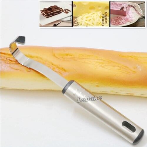 High Quality Stainless steel BUTTER CURLER curved knife chocolate mousse cake scraper for cooking tools