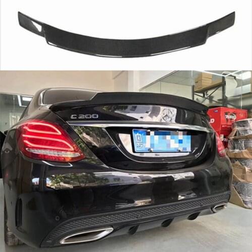 For W205 Carbon Fiber Rear Spoiler Wing C Class 4 doors Sedan 2015 + C180 C200 C250 C300 C450 C43 C63