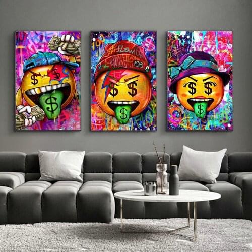 Make Money Not Friends Motivational Abstract Graffiti Canvas Wall Art Posters Vogue Painting For Interior Living Room Home Decor