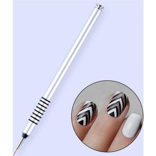 1Pc Professional Nail Art Brush Tool Metal Rod Painting Nail Brush Pen Manicure Brush