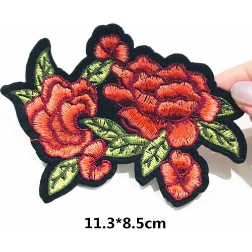 1Pcs Sew Iron on Patch for Jeans Jacket Embroidered Applique Rose Flower Patches for Clothing Apparel DIY Women Girls Badges