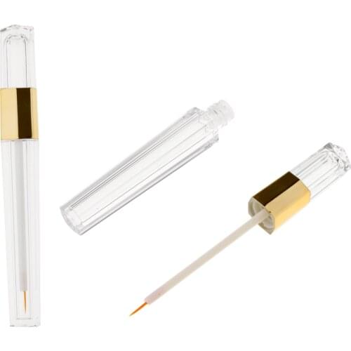 2pcs/set 5ml Refillable Empty Clear Eyeliner Vials Tube Eyelash Oil /Mascara/ Eye Gloss Liquid Bottle Container With Brush