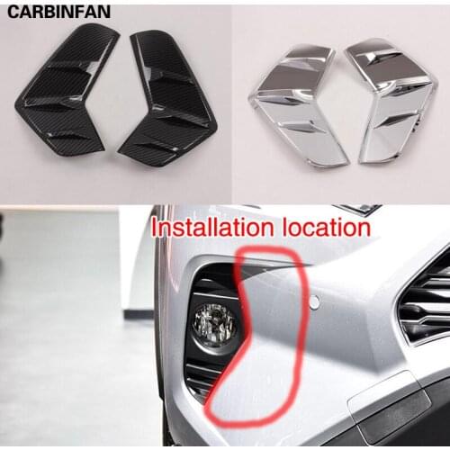 Car Styling Decorate Accessories ABS Front Fog Light Lamp Cover Trim Bezel Frame Garnish For TOYOTA Rav4 Rav 4 2019 2020