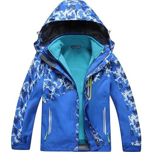 Children Camouflage Ski Jacket Kids Waterproof Windproof Fleece Outerwear For Boys Girls Hiking Camping Trekking Coats Clj450