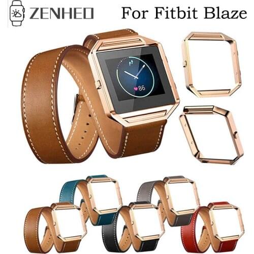 Double Circle Leather Strap For Fitbit Blaze Watch Band Smart Watch Watchband Replacement For Fitbit Blaze Sport Bands