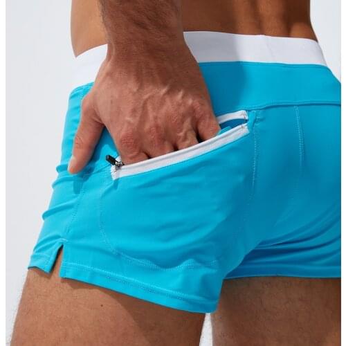 European And American New Mens Swimming Trunks Boxer Swimming Trunks Fashion Back Pocket Shorts Quick-Drying Beach Swimsuit