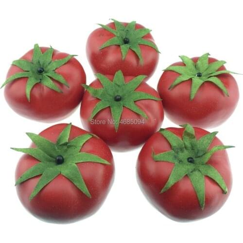 Gresorth 6pcs Artificial Lifelike Simulation Tomato Fake Fruit Vegetable Home Party Kitchen Decoration Food Toy
