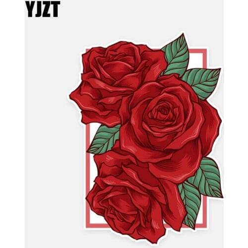 YJZT 9.7*13.2CM Interesting Roses Flowers Decor Car Stickers Personalized 11A0830
