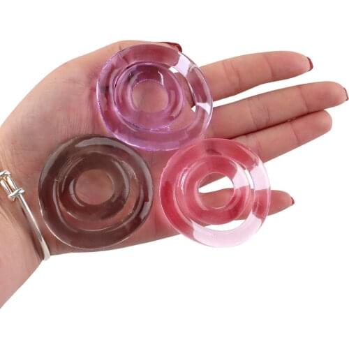 Male Scrotum Bind Cock Ring Delay Ejaculation Sex Toys for Men Crystal Silicone Penis Ring Foreskin Double Cockrings Sex Shop