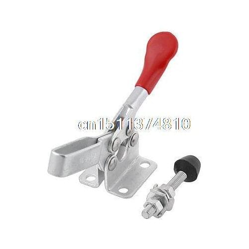 Red Soft Plastic Coated Handle Horizontal Toggle Clamp SD201B 90Kg