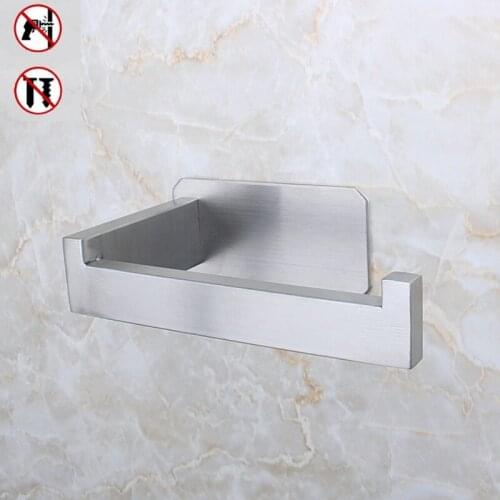 Free Nail Wall Mount Square Toilet Paper Holder 304 Stainless Steel Bathroom Kitchen Roll Paper Rack Tissue Towel Accessories