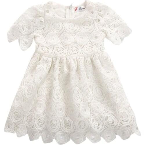 Summer Newborn Kids Baby Girls Princess Floral Lace Dress Party Pageant Tutu Dresses Newborn Baby Girl Clothes Cotton O-neck