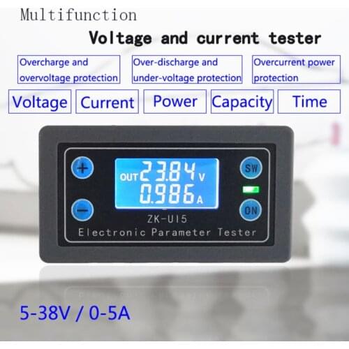 New DC5-38V Multifunction Voltmeter Ammeter Electronic Load Battery Monitor Tester Jy31 19 Dropship