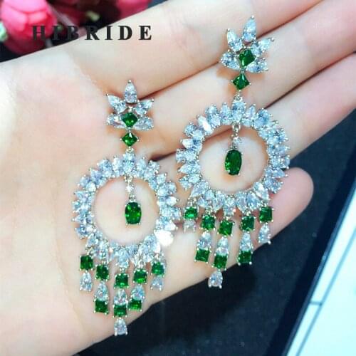 HIBRIDE Fashion Sparkling European Style Pendientes Earrings Women Jewelry Elegant Bridal Drop Earrings Brincos Party Gift E-623
