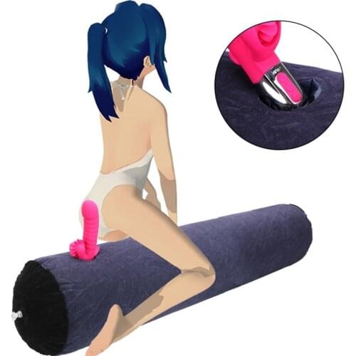 86cm Long Hugging Pillow Inner Insert Fasten Vibrator Strapon Dildo Fixed Penis Home Use Cushion Adults Women Masturbation