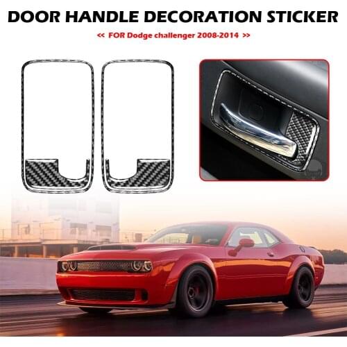 Car Interior Door Handle Frame Sticker Decor Car Interior Cover Trim Accessories for Dodge Challenger 2008-2014 LHD