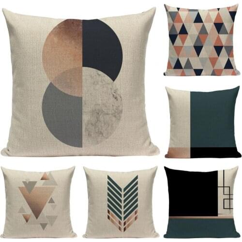 Nordic Style Fiberflax Throw Pillow Case Cushion Cover Unique Pattern Printed Decor for Sofa Pillow Cover Mat