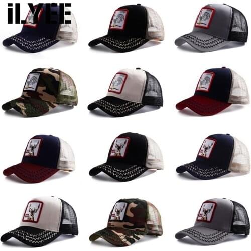ILYEE 2021 New Summer Animals Embroidery Mesh Baseball Cap Bone Men Women Hip Hop Streetwear Snapback Trucker Hats Gorra Hombre