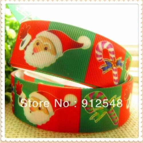 2013 Christmas New arrive,free shipping 1'' (25mm) Printed grosgrain ribbon,Santa Claus ,91426