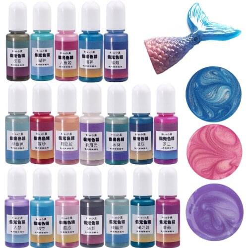 24 Color 10g Resin Pigments Mermaid Pearl Dye DIY Epoxy Resin Mold UV Liquid Colorant Jewelry Making Tools Handmade Crafts