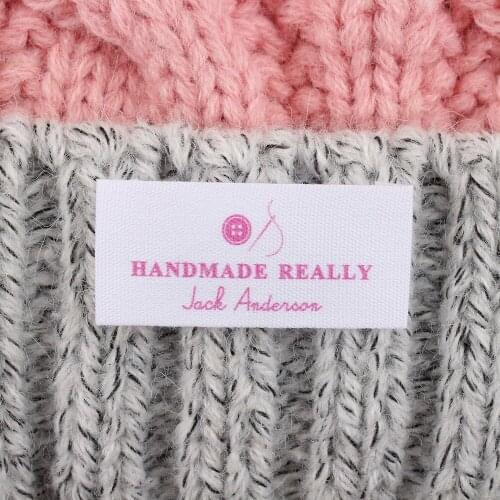 Personalized Tags, For Handmade Items, Customise Your Text, 25mm, Sewing Knitted, Crochet Handsewn (MD2124)