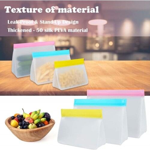 1Pc Food Storage Bag Thicken Sealed Fresh-Keeping Leak-Proof Food Storage Containers Plastic Bag For Snacks Random Color