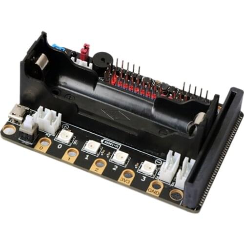 Extension Board for Micro:Bit V2.0 Support 8 Servos and 4 DC Motors with Onboard Infrared Receiver and 4 RGB Lights