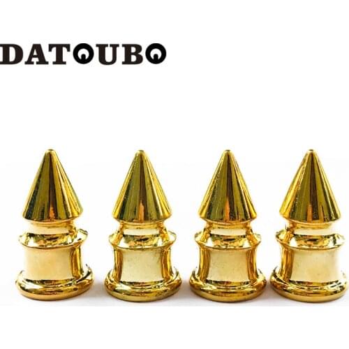 DATOUBO 4 pcs New Arrive Gold Chrome Spike Car Bike Tire Valve Caps Tyre Air Valve Dust Caps Truck Bicycle Wheel Cap Trye