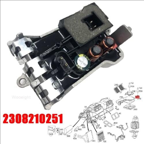 Wooeight 2038218651 2208210951 2308210251 Fan Blower Motor Resistor Regulator For Mercedes Benz W220 S500 W203 S430 CL500 S350