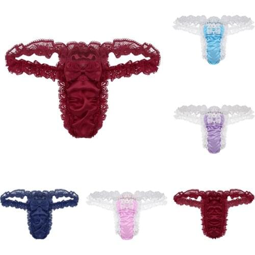 Sissy Boy Gay Men Sexy Mens Stretch Bulge Pouch Thong Bikini Briefs Hot Porno Lace Erotic Underpants Sexy Dress Erotic Porno Men