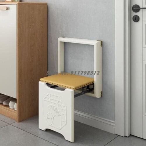 Folding shoe changing stool wall-mounted porch wall stool door shoe stool invisible home entrance wall hanging wall wall