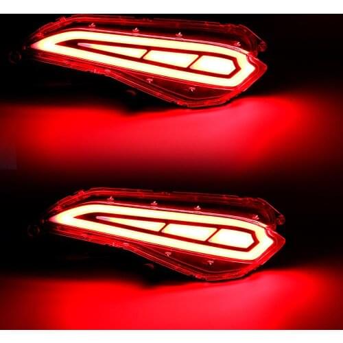 M&C For Toyota Yaris 2017 2018 2019 Car LED Rear Bumper Running Driving Light Tail Brake Lamp Bar Turning Signal Light Reflector