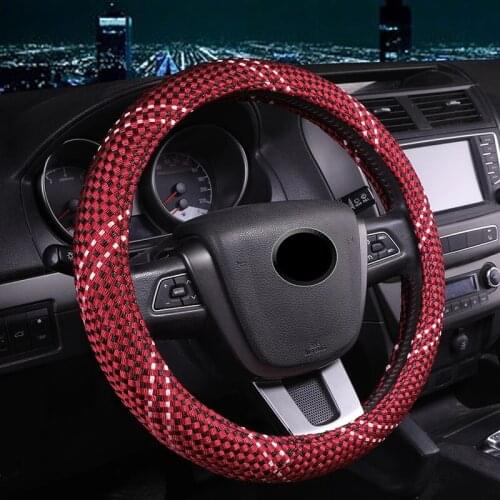 Universal Summer Ice Silk Leather Car Steering Wheel Cover 38CM Sport Styling Auto Anti-Slip Four Seasons Steering Wheel Covers