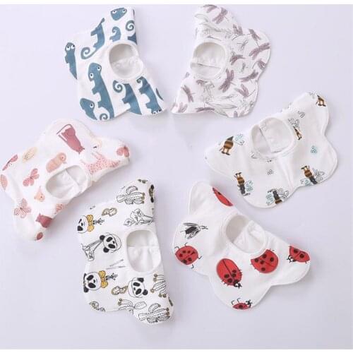 6pcs/lot High Quality Baby Bibs Gauze Soft Cartoon Burp Cloth Flower Shape Newborn Baby Apron Resuable Baby Feeding Bibs