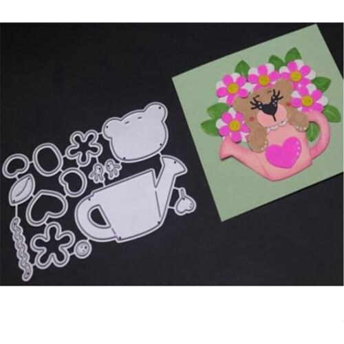 YINISE Metal Cutting Dies For Scrapbooking Stencils Dog Watering Can DIY Paper Album Cards Making Embossing Folders Die Cuts CUT