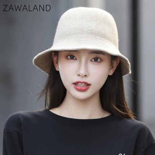 Zawaland Autumn Winter Basin Hats Fashion Women Street Caps Casual Outdoor Decoration Hat Solid Color Wool Blend Headwear Ladies