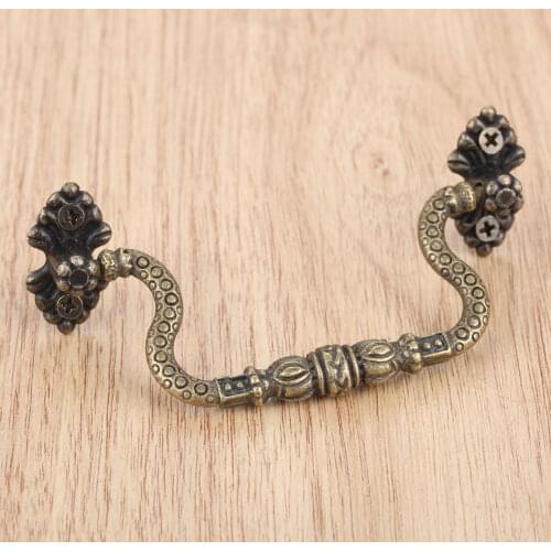 1Pc Box Handle Knobs Tracery Arch Bronze Tone Furniture Hardware 832*42mm Handles Bronze Tone