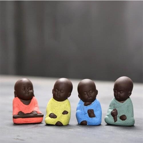 1PC Monk Figurine Buddha Statue Tathagata Tea Pet Ceramic Tea Ceremony Ornaments Gift Home Decor