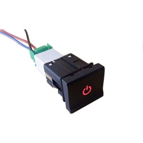 1PC LED DRL Fog Light Recorder Radar Music Power Supply Switch Button For Volkswagen POLO 14-18