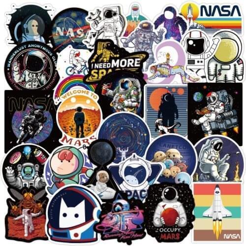 10/30/50 PCS New Fantasy Space Astronaut Graffiti Creative Universe Suitcase Sticker Luggage Skateboard Cup Guitar Waterproof