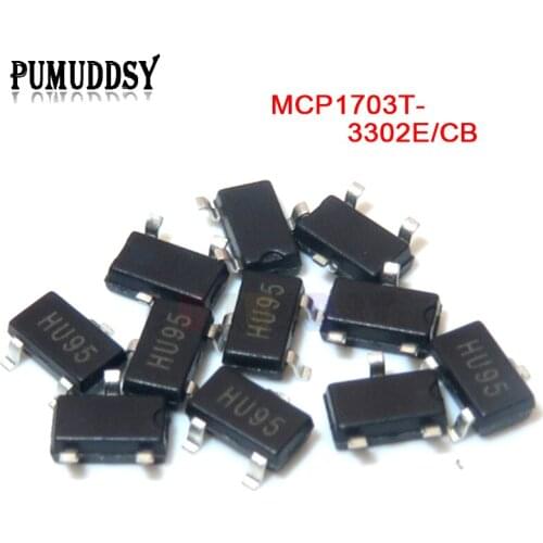 10PCS MCP1703T-3302E/CB SOT-23 MCP1703 3.3V SOT23 MCP1703T New Original