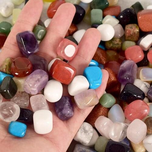 100 g mix tumbled stone Irregular polishing natural rock and quartz or artificial palm bead for Chakra Healing decor