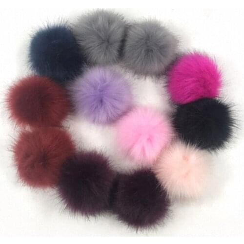 12pcs/lot 12cm Handmade DIY Artificial Raccoon Ball False Hairball Hat Ball Pom Pom Wholesale Cap Faux Fox Fur PomPom TWF021