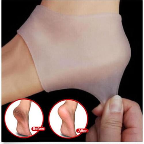 2Types Transparent Silicone Moisturizing Gel Heel Sock Cracked Hand/Foot Skin Gel Care Support Protector Socks Peds